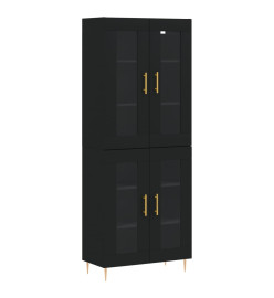 Buffet haut Noir 69,5x34x180 cm Bois d'ingénierie
