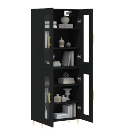 Buffet haut Noir 69,5x34x180 cm Bois d'ingénierie