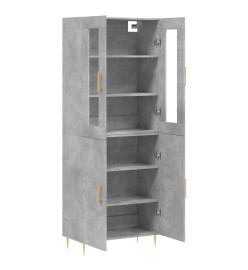 Buffet haut Gris béton 69,5x34x180 cm Bois d'ingénierie