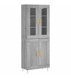 Buffet haut Sonoma gris 69,5x34x180 cm Bois d'ingénierie