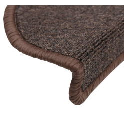 Tapis d'escalier 10 pcs 56x17x3 cm Marron café