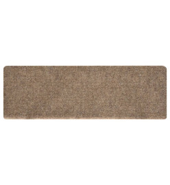 Tapis d'escalier 15 pcs Tissu aiguilleté 65x21x4 cm Crème