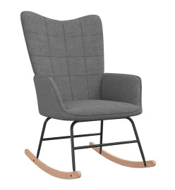 Chaise à bascule avec tabouret Gris foncé Tissu