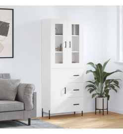 Buffet haut Blanc 69,5x34x180 cm Bois d'ingénierie