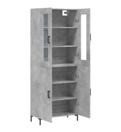 Buffet haut Gris béton 69,5x34x180 cm Bois d'ingénierie