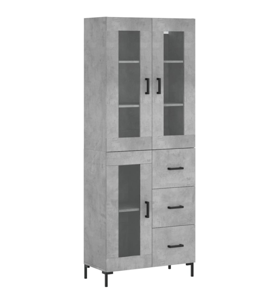 Buffet haut Gris béton 69,5x34x180 cm Bois d'ingénierie Buffet haut Gris béton 69,5x34x180 cm Bois d'ingénierie