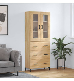 Buffet haut Chêne sonoma 69,5x34x180 cm Bois d'ingénierie