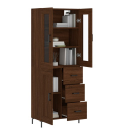 Buffet haut Chêne marron 69,5x34x180 cm Bois d'ingénierie