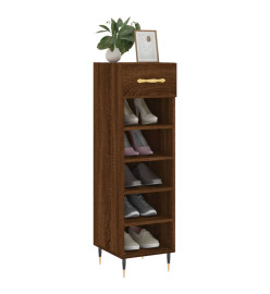 Meuble à chaussures chêne marron 30x35x105 cm bois d'ingénierie