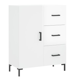 Buffet haut Blanc brillant 69,5x34x180 cm Bois d'ingénierie