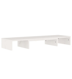 Support de moniteur Blanc 80x24x10,5 cm Bois de pin solide