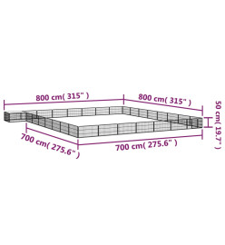 Parc pour chien 32panneaux Noir 100x50cm Acier enduit de poudre