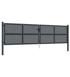 Portail de jardin anthracite 400x125 cm acier