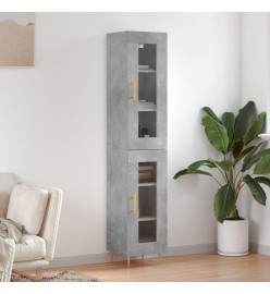 Buffet haut Gris béton 34,5x34x180 cm Bois d'ingénierie