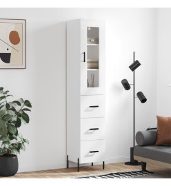 Buffet haut Blanc 34,5x34x180 cm Bois d'ingénierie