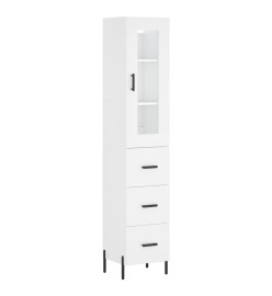 Buffet haut Blanc 34,5x34x180 cm Bois d'ingénierie