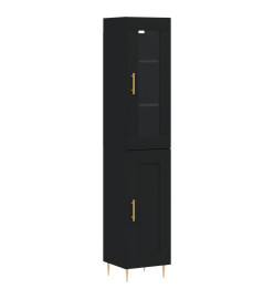 Buffet haut Noir 34,5x34x180 cm Bois d'ingénierie