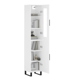Buffet haut Blanc 34,5x34x180 cm Bois d'ingénierie