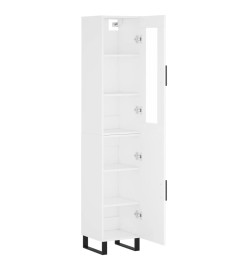 Buffet haut Blanc 34,5x34x180 cm Bois d'ingénierie