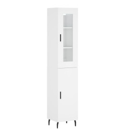 Buffet haut Blanc 34,5x34x180 cm Bois d'ingénierie
