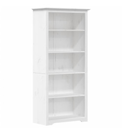 Bibliothèque BODO blanc 80x38x180 cm bois pin massif 5 niveaux