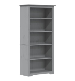 Bibliothèque BODO gris 80x38x180 cm bois pin massif 5 niveaux