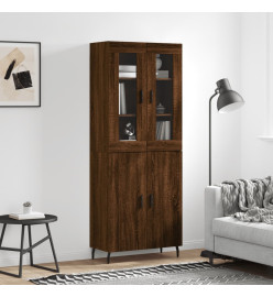 Buffet haut Chêne marron 69,5x34x180 cm Bois d'ingénierie