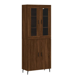 Buffet haut Chêne marron 69,5x34x180 cm Bois d'ingénierie