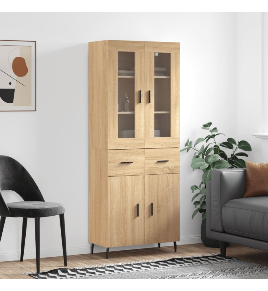 Buffet haut Chêne sonoma 69,5x34x180 cm Bois d'ingénierie Buffet haut Chêne sonoma 69,5x34x180 cm Bois d'ingénierie