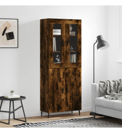 Buffet haut Chêne fumé 69,5x34x180 cm Bois d'ingénierie