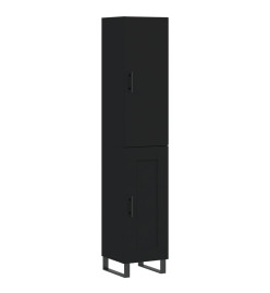 Buffet haut Noir 34,5x34x180 cm Bois d'ingénierie