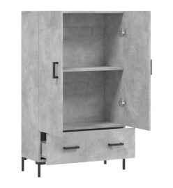 Buffet haut gris béton 69,5x31x115 cm bois d'ingénierie