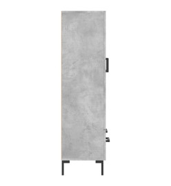 Buffet haut gris béton 69,5x31x115 cm bois d'ingénierie