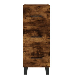 Buffet haut Chêne fumé 34,5x34x180 cm Bois d'ingénierie