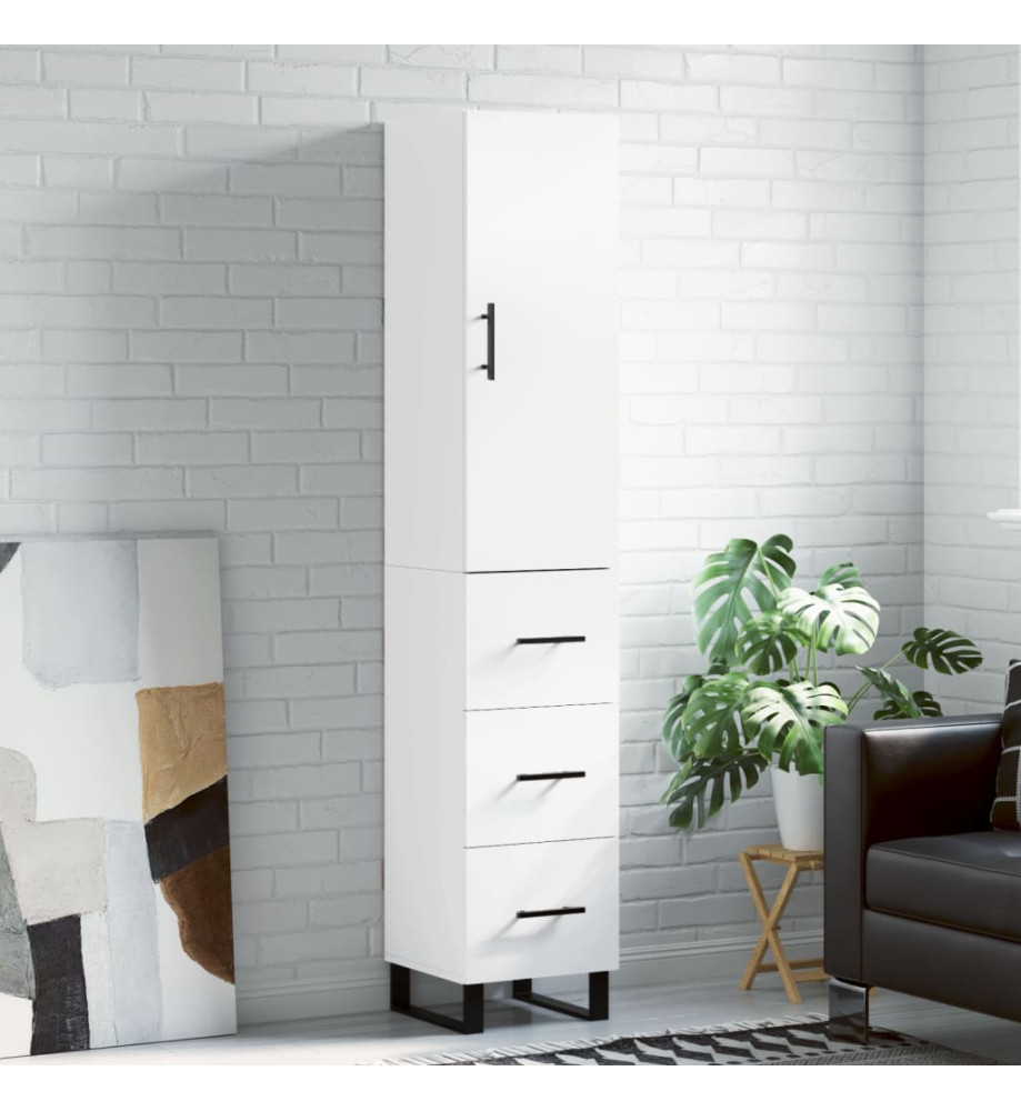 Buffet haut Blanc 34,5x34x180 cm Bois d'ingénierie Buffet haut Blanc 34,5x34x180 cm Bois d'ingénierie
