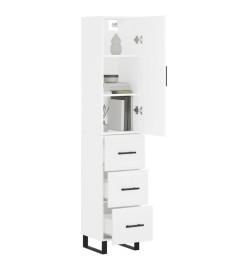 Buffet haut Blanc 34,5x34x180 cm Bois d'ingénierie