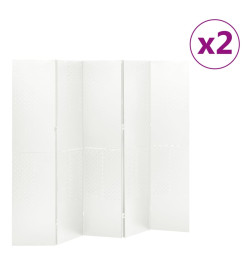 Cloisons de séparation 5 panneaux 2 pcs Blanc 200x180 cm Acier