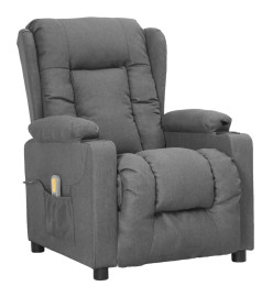 Fauteuil de massage inclinable Gris clair Tissu