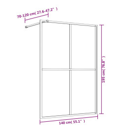 Paroi de douche avec verre ESG transparent rouge 140x195 cm