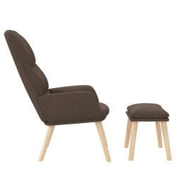 Chaise de relaxation avec tabouret Taupe Tissu