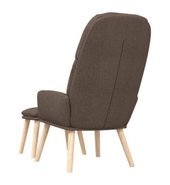 Chaise de relaxation avec tabouret Taupe Tissu