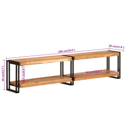 Meuble TV 180x30x40 cm bois d'acacia massif