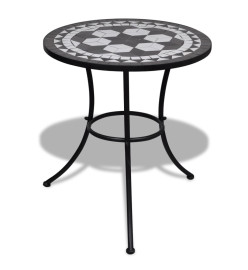 Table de bistro Noir et blanc 60 cm Mosaïque