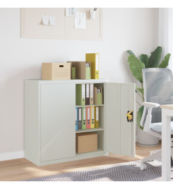 Armoire de bureau avec 2 portes Gris 90 cm Acier