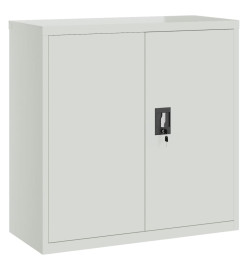 Armoire de bureau avec 2 portes Gris 90 cm Acier