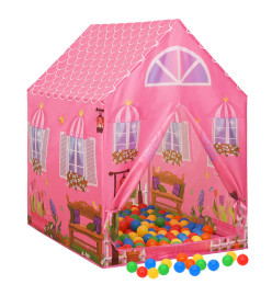 Tente de jeu pour enfants avec 250 balles Rose 69x94x104 cm