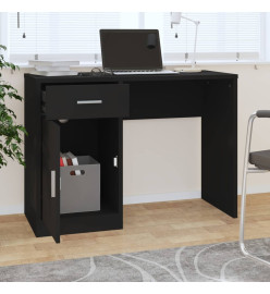 Bureau avec tiroir et armoire Noir 100x40x73 cm Bois ingénierie