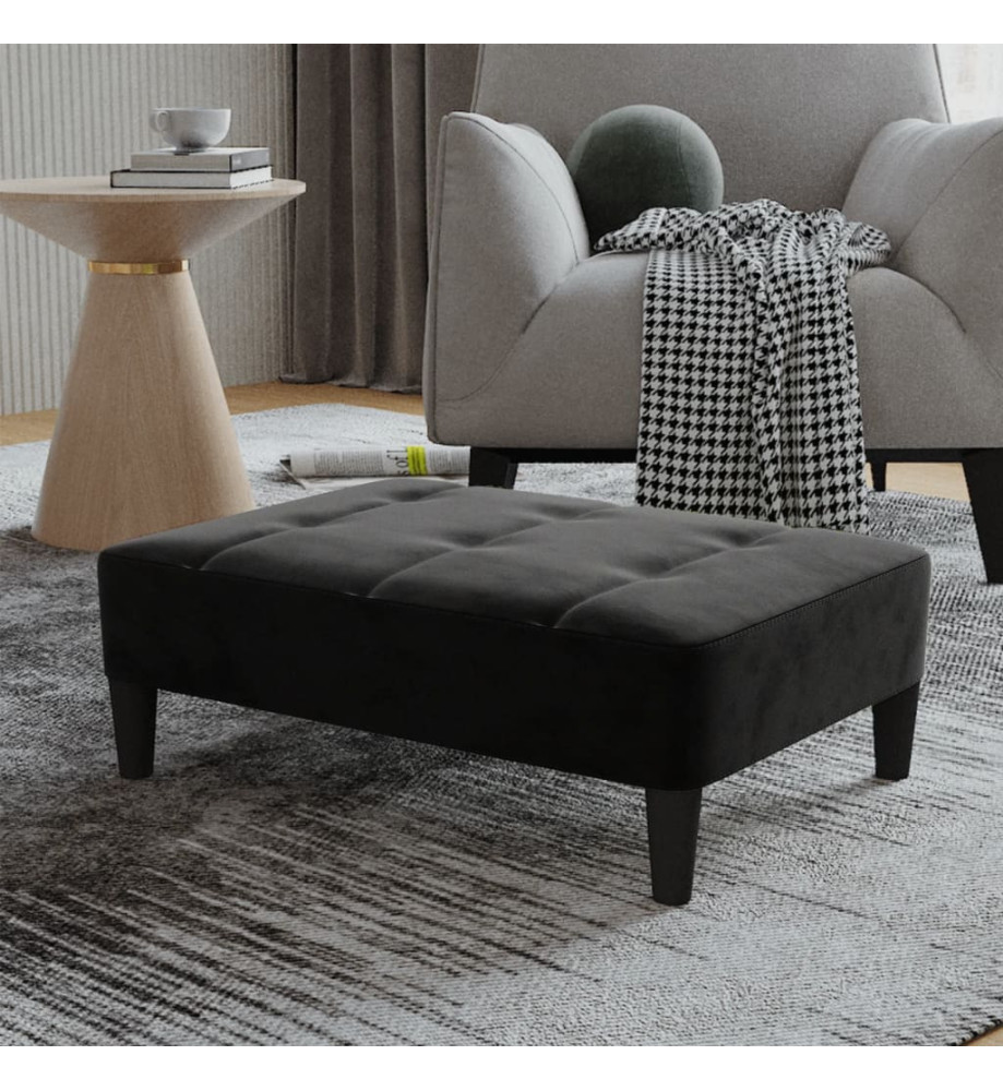 Repose-pied Noir 78x56x32 cm Velours