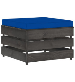 Salon de jardin 7 pcs avec coussins Bois imprégné de gris
