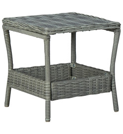 Table de jardin Gris clair 45x45x46,5 cm Résine tressée